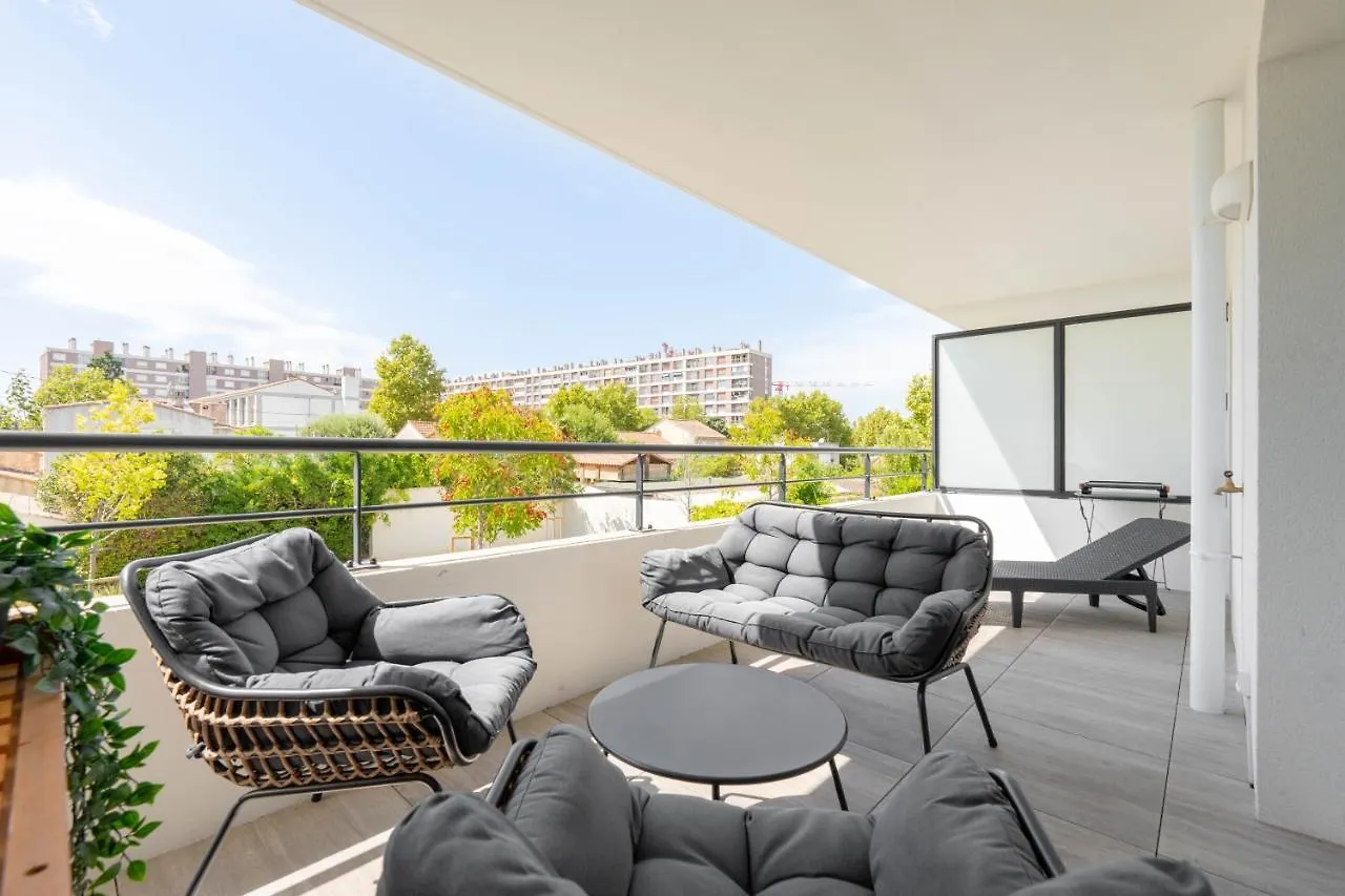 T2 Entre La Plage Et Le Velodrome-Terrasse / Parking Marseille 0*,